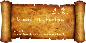 Löwentritt Korinna névjegykártya